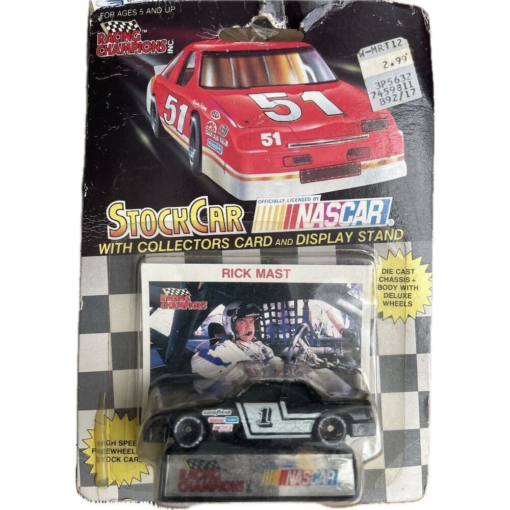 1994 Rick Mast #1 Precision Products Ford Thunderbird 1:64 NASCAR‎ *Card Worn*